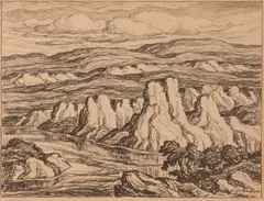 White Rocks by Birger Sandzén, 1942, Lithograph on paper, offered Mar 2020