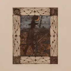 Scarecrow by William T. Wiley, 1975, Color etching and aquatint, offered Mar 2020