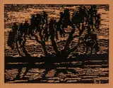 Birger Sandzén, Smoky River at Sunset, 1920 Nailhead