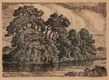 Flooded Meadow by Birger Sandzén, 1927, Lithograph on paper, offered Mar 2020