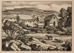 The Hillside Farm by Birger Sandzén, 1934, Lithograph on paper, offered Mar 2020