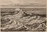 Birger Sandzén, Waves, 1915, Lithograph on paper