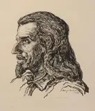 Birger Sandzén, The Last of the Scouts, 1923, Lithograph on paper