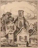 Birger Sandzén, In Old Central City, 1933, Lithograph on paper