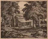 Birger Sandzén, The Old Cecil Homestead, 1936, Lithograph on paper