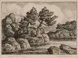 Birger Sandzén, Lake in the Rockies, 1948, Lithograph on paper