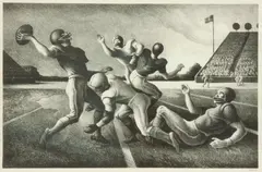 Forward Pass by Thomas Hart Benton, 1972, Lithograph, offered Nov 2019
