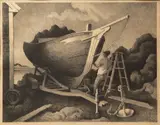 Repairing the Sloop by Thomas Hart Benton, 1973, Lithograph on paper, offered Nov 2019