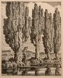 Birger Sandzén, Utah Poplars