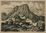 Birger Sandzén, Timberline Snow, 1925, Lithograph on paper