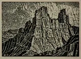 Birger Sandzén, The Granite Castle, 1917 Nailhead, woodcut on paper
