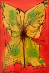Arthur Kraft, Clem's Butterfly, Watercolor on paper