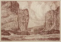 The Gateway by Birger Sandzén, 1919, Lithograph on paper, offered Nov 2019