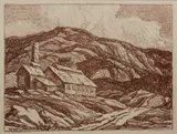 Birger Sandzén, Abandoned Mill, 1918, Lithograph on paper