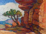Birger Sandzén, Cedar and Red Rocks