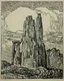 The Red Cathedral by Birger Sandzén, 1923, Lithograph on paper, offered Nov 2019