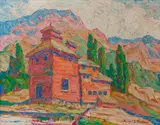 Birger Sandzén, The Old Mill, 1929, Oil on canvas