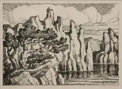 Colorado River by Birger Sandzén, 1929, Lithograph on paper, offered Nov 2019