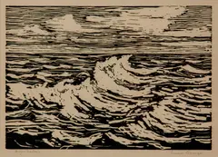 Summer Breeze by Birger Sandzén, 1916, Woodcut on paper, offered Nov 2019