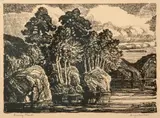Birger Sandzén, Evening Clouds, 1928, Lithograph on paper