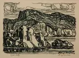 Birger Sandzén, Fjord Motif, 1924, Lithograph on paper