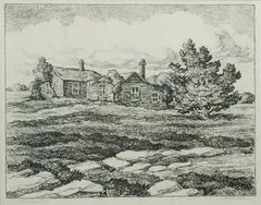 Barker Homestead by Birger Sandzén, 1945, Lithograph on paper, offered Nov 2019