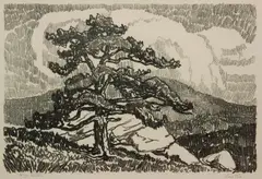 Lone Pine by Birger Sandzén, 1919, Lithograph on paper, offered Nov 2019