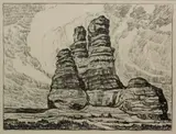 The Prairie Castle by Birger Sandzén, 1918, Lithograph on paper, offered Nov 2019