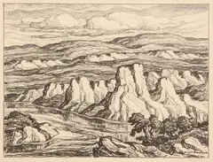 White Rocks by Birger Sandzén, 1942, Lithograph on paper, offered Nov 2019