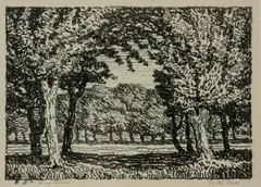 In the Park by Birger Sandzén, 1917, Lithograph on paper, offered Nov 2019