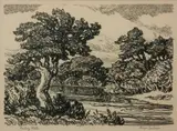 Smiling Water by Birger Sandzén, 1925, Lithograph on paper, offered Nov 2019