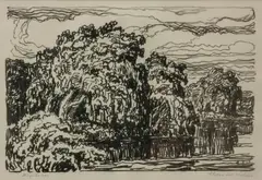 Stream with Willows by Birger Sandzén, 1923, Lithograph on paper, offered Nov 2019