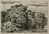 Stream with Willows by Birger Sandzén, 1923, Lithograph on paper, offered Nov 2019