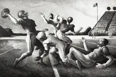 Forward Pass by Thomas Hart Benton, 1972, Lithograph, offered Jun 2019