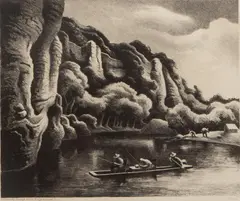 Making Camp by Thomas Hart Benton, 1972, Lithograph on paper, offered Jun 2019