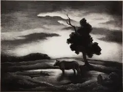 Sunset by Thomas Hart Benton, 1941, Lithograph on paper, offered Jun 2019