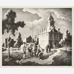 Thomas Hart Benton, County Politics, 1973, Lithograph on paper