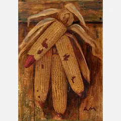 Alfred Montgomery, Untitled (still life of dried corn), Oil on board