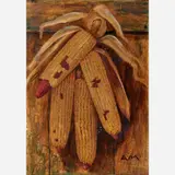 Alfred Montgomery, Untitled (still life of dried corn), Oil on board