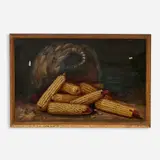 Alfred Montgomery, Untitled (still life of basket and corn), Oil on board