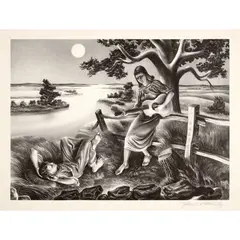 John de Martelly, Old Moon, 1938, Lithograph on paper