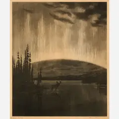Hans Kleiber, Northern Lights, Etching and aquatint on paper