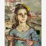 Françoise Adnet, Veronique a Paris, Oil on canvas