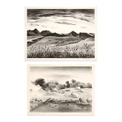 Threshing by Adolf Dehn, 1939, Lithograph on paper, offered Dec 2025