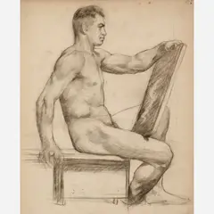 John Douglas Patrick, Untitled (figure study), Graphite on paper