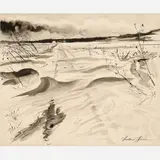 Frederic James, Untitled landscape, Watercolor on paper