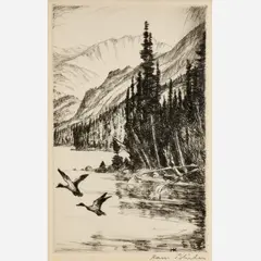 Hans Kleiber, Untitled (Lake Geneva, Bighorn National Forest), 1933, Etching on paper