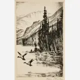 Hans Kleiber, Untitled (Lake Geneva, Bighorn National Forest), 1933, Etching on paper
