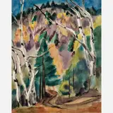 Bertram Hartman, Untitled (landscape), Watercolor on paper