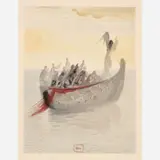 Salvador Dalí, Purgatorio Canto 2: The Grim Boatman's Boat, circa 1960-, 1964, Color wood engraving